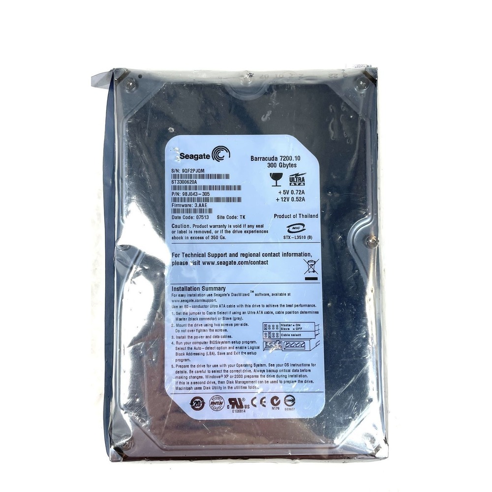 Seagate Barracuda 7200.10 300GB IDE PATA 3.5" Internal Hard Drive ST3300620A